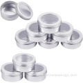 150ml 5Oz silver aluminum tin with clear top